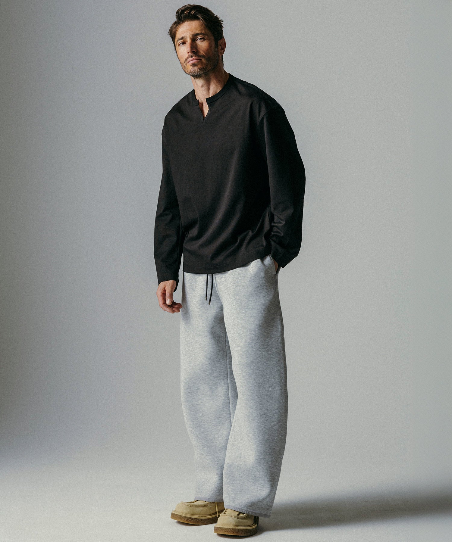 リラックス ワイドドロストパンツ