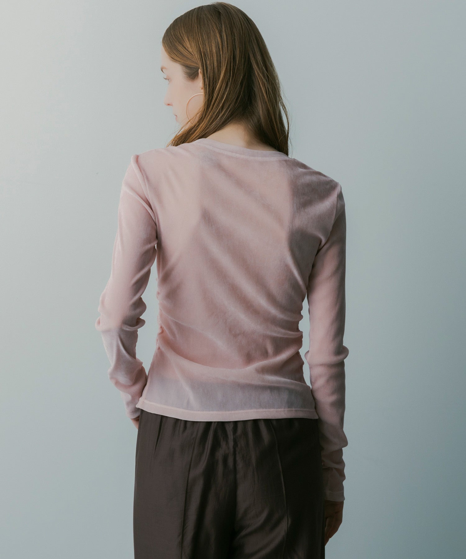 【3月中旬お届け予約商品】ロングスリーブ シアーベロアカットソー