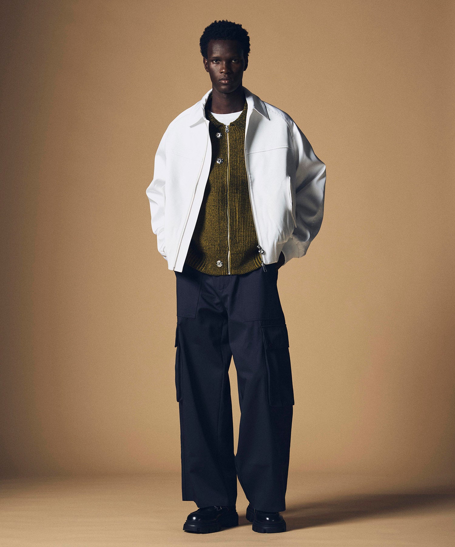 【12月上旬お届け予約商品】ハイウエスト ワイドカーゴパンツ