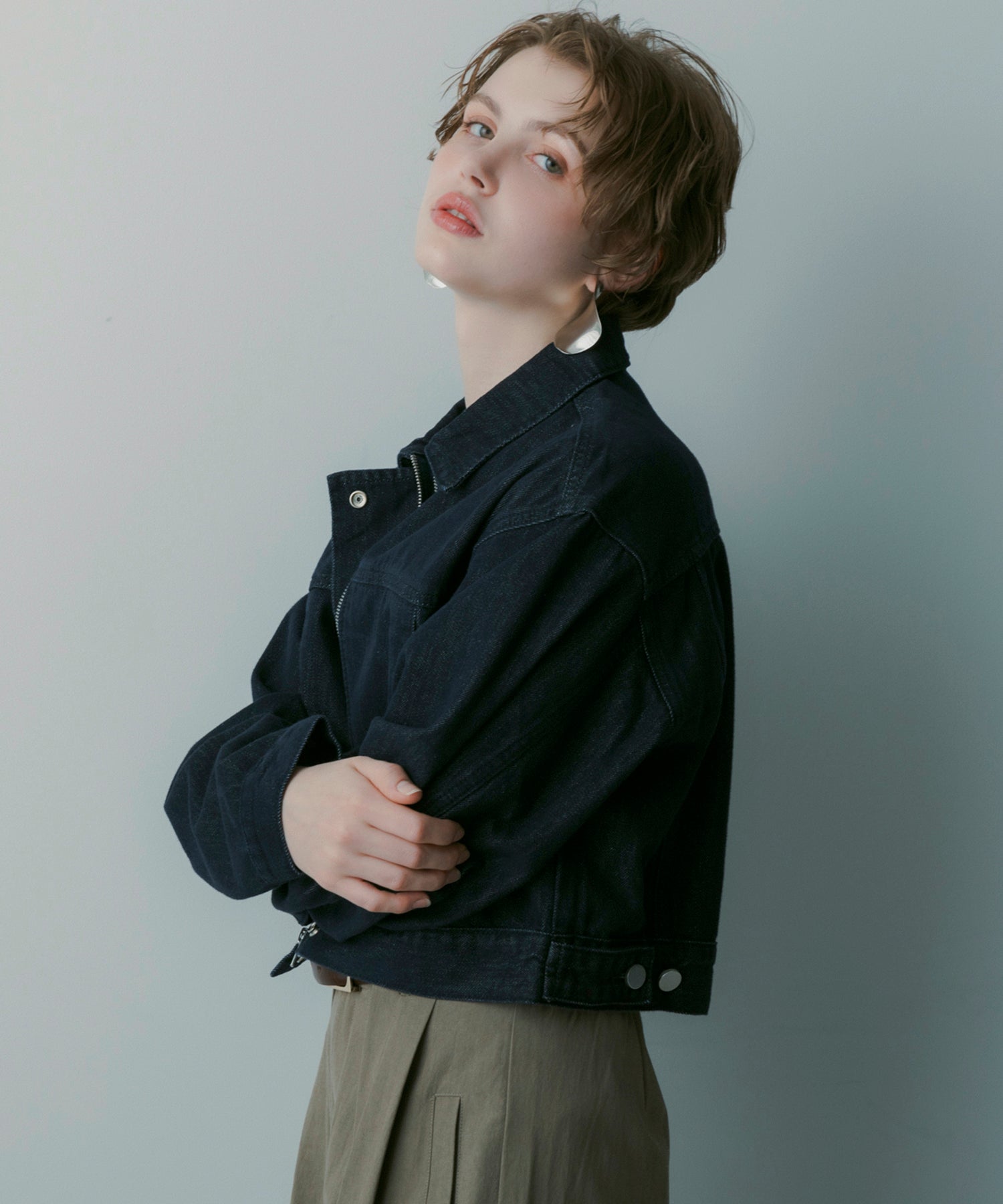 クロップドデニムジャケット