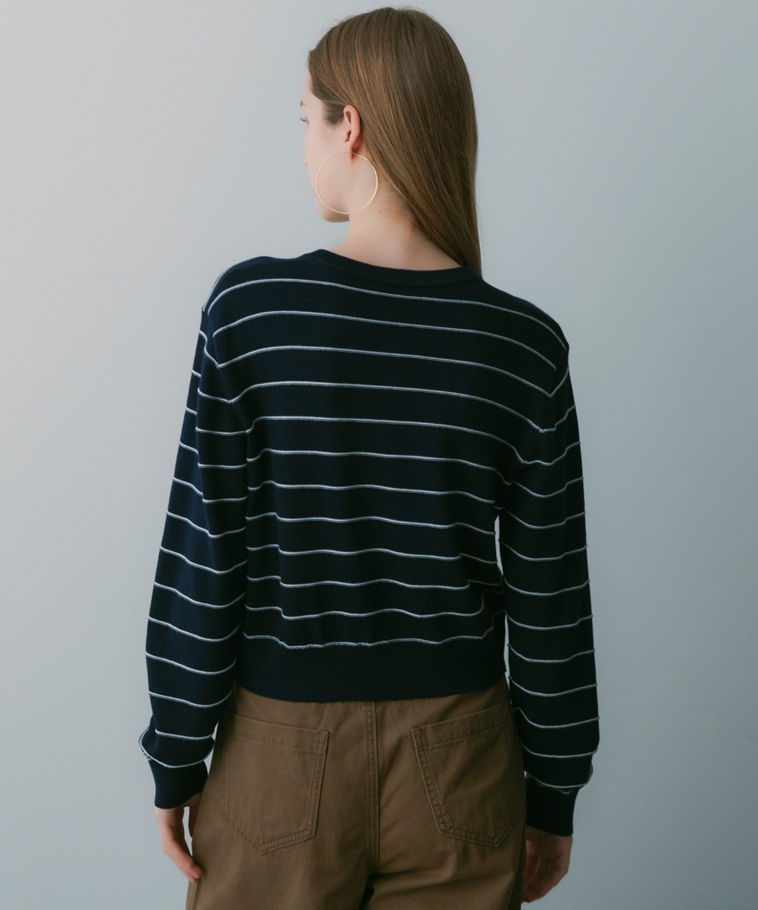 ボーダーニットカーディガン