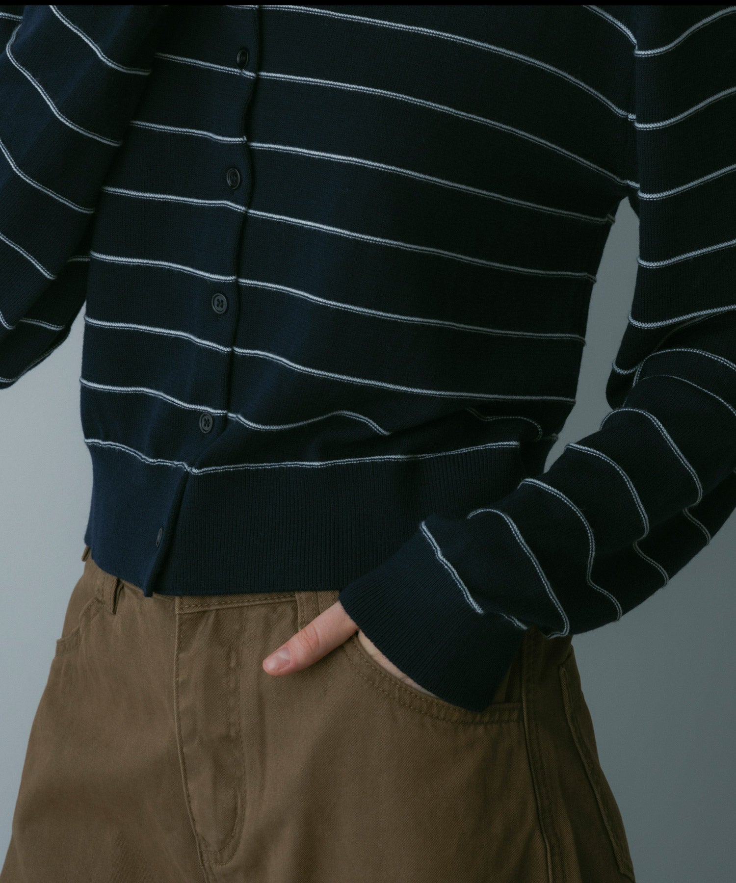 ボーダーニットカーディガン