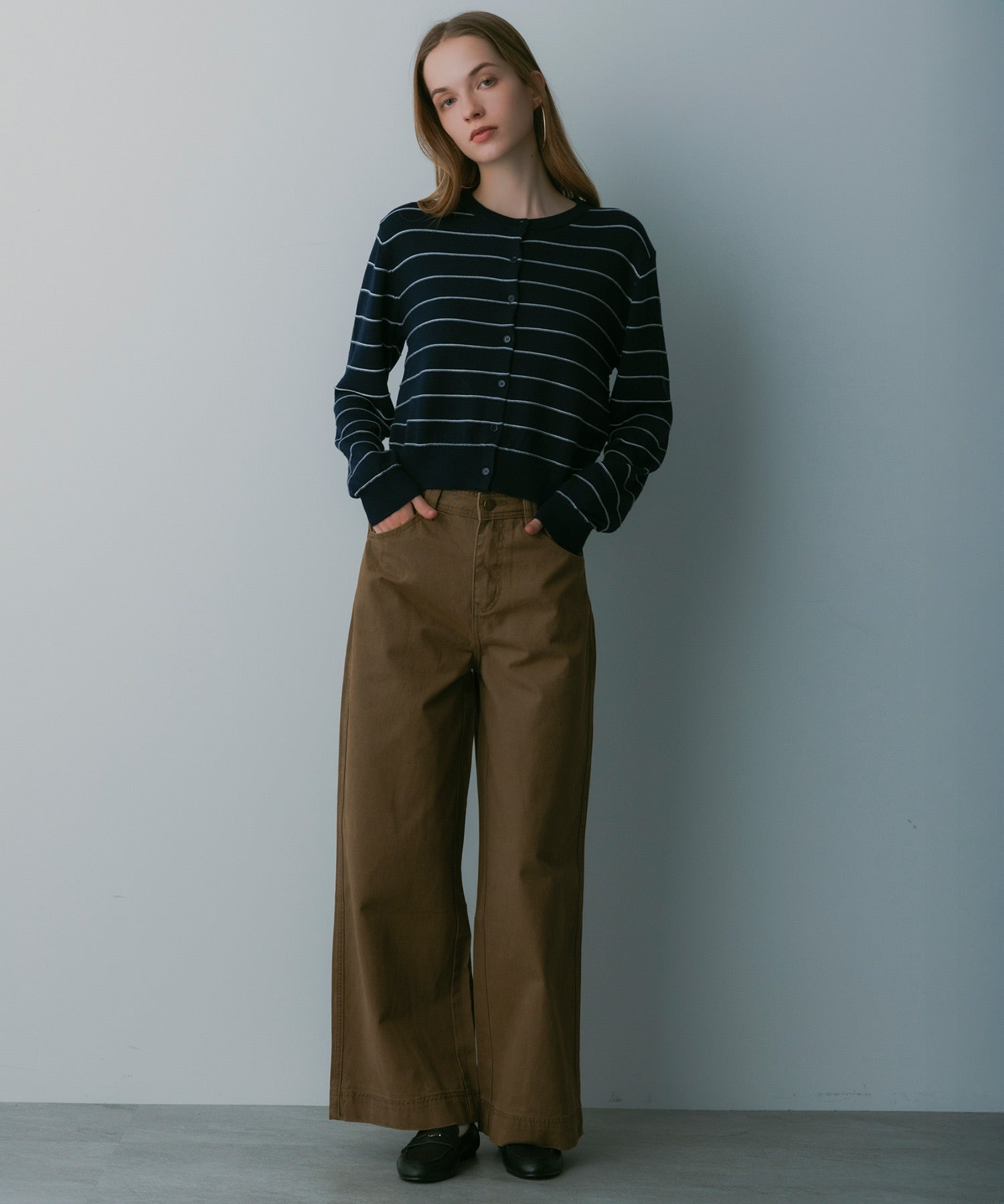 ボーダーニットカーディガン