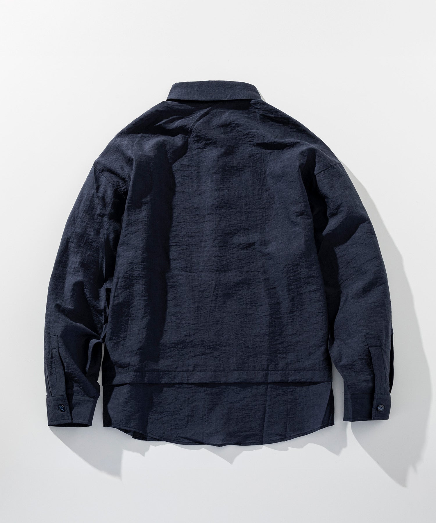 【12月上旬お届け予約商品】リネンブレンド スタンドカラー プルオーバーシャツ