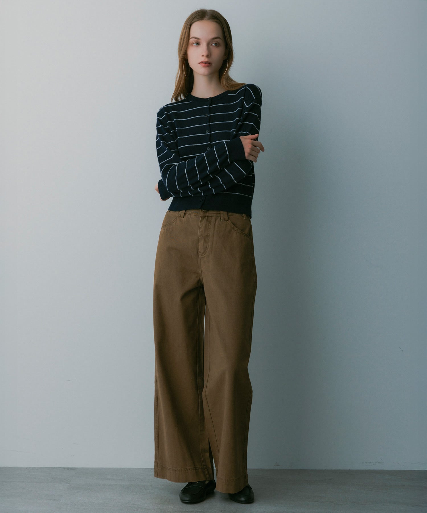 ボーダーニットカーディガン