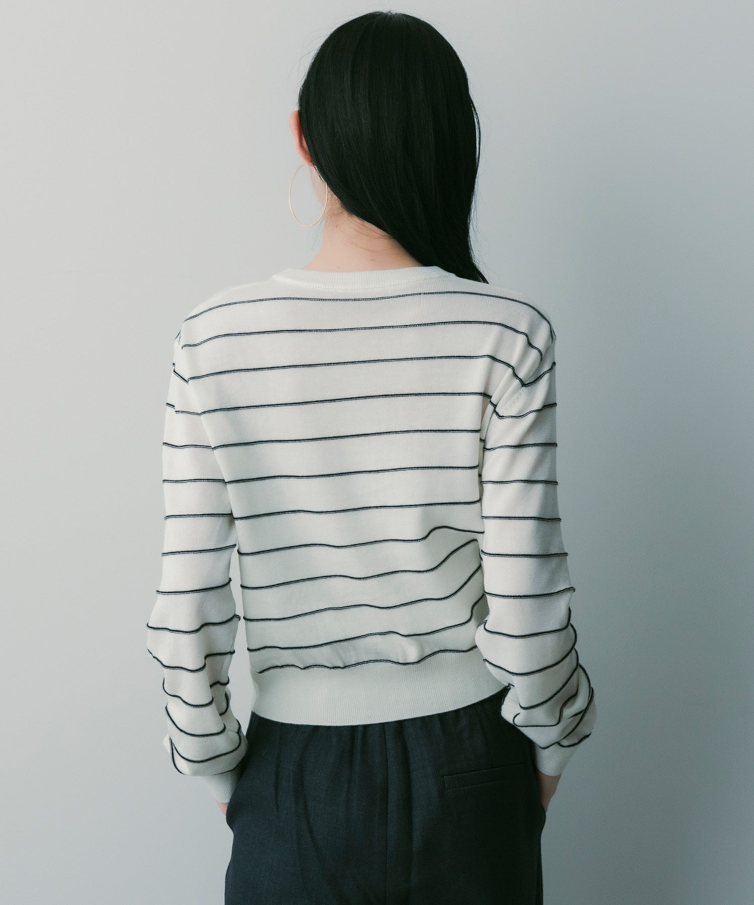 ボーダーニットカーディガン