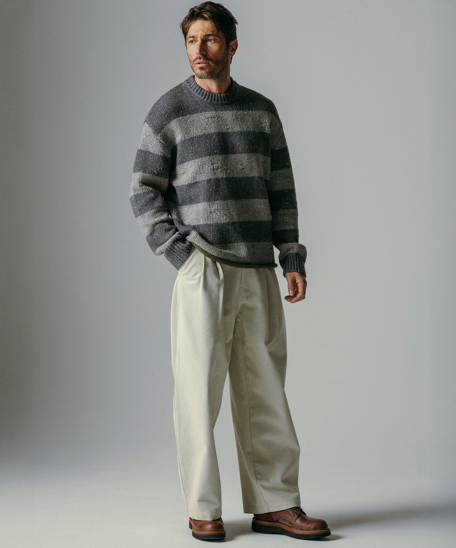 ハイウエスト ツータックワイドパンツ