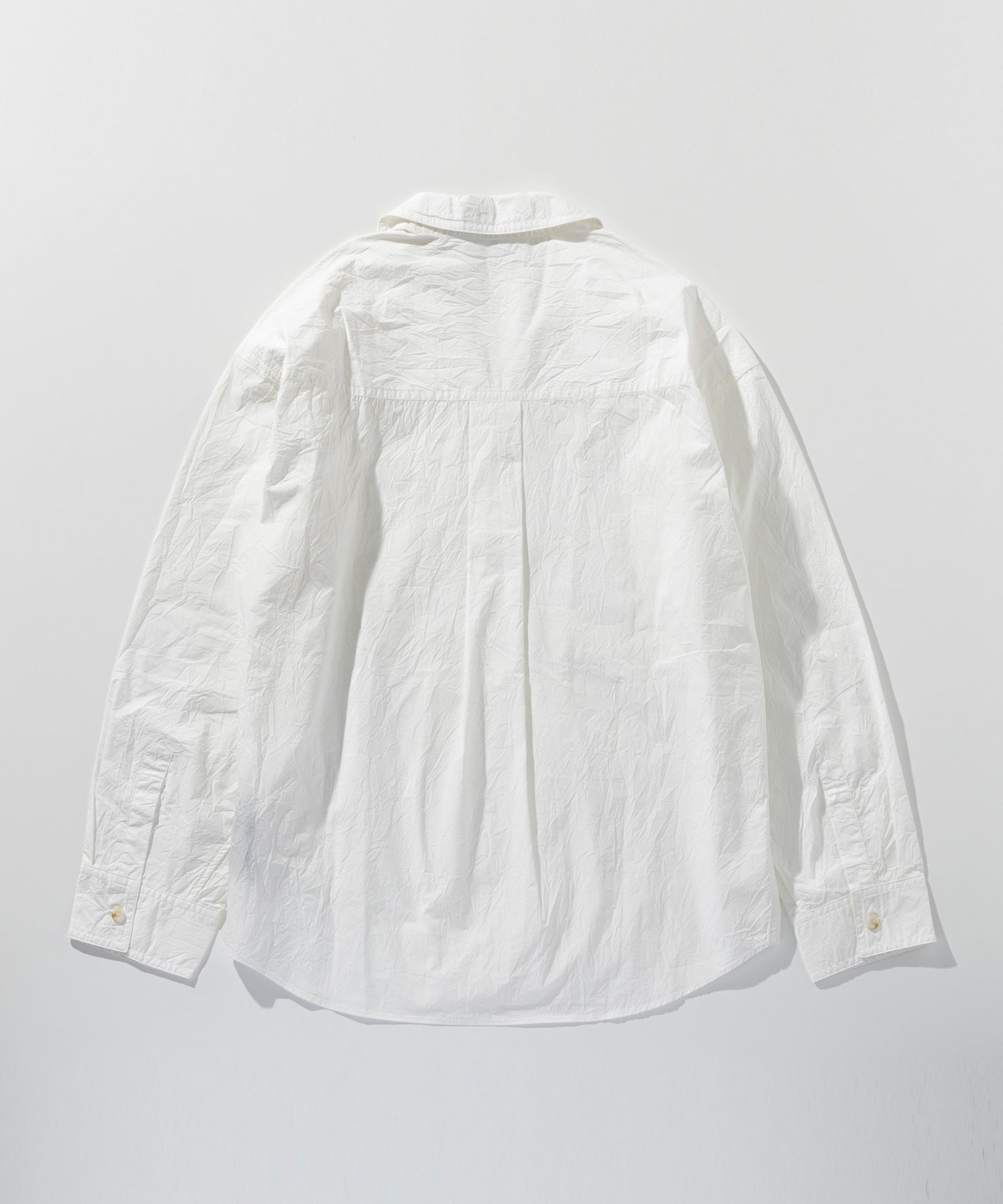 コットンブレンド 開襟長袖シャツ