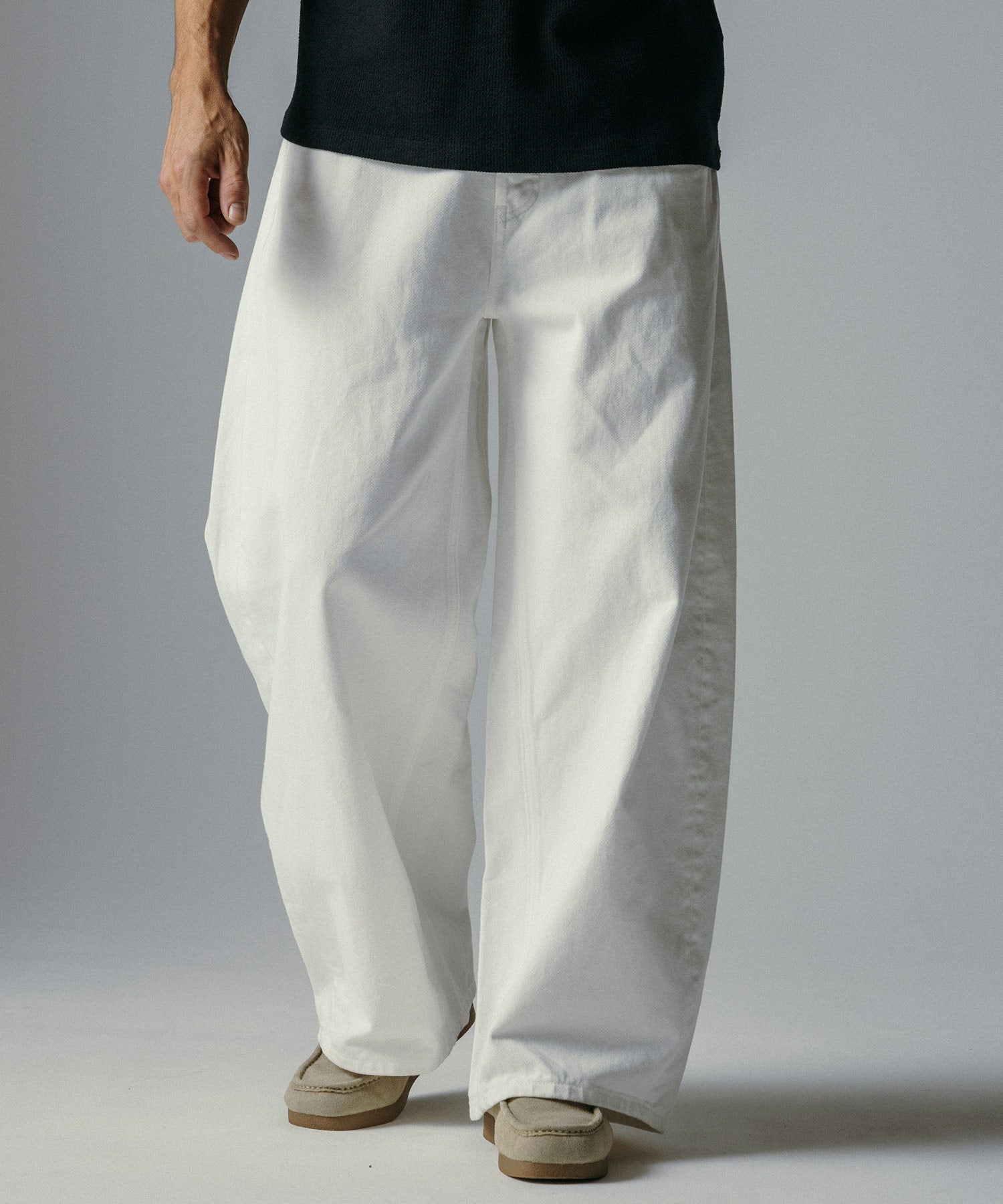 ハイウエスト バルーンワイドクロップドパンツ