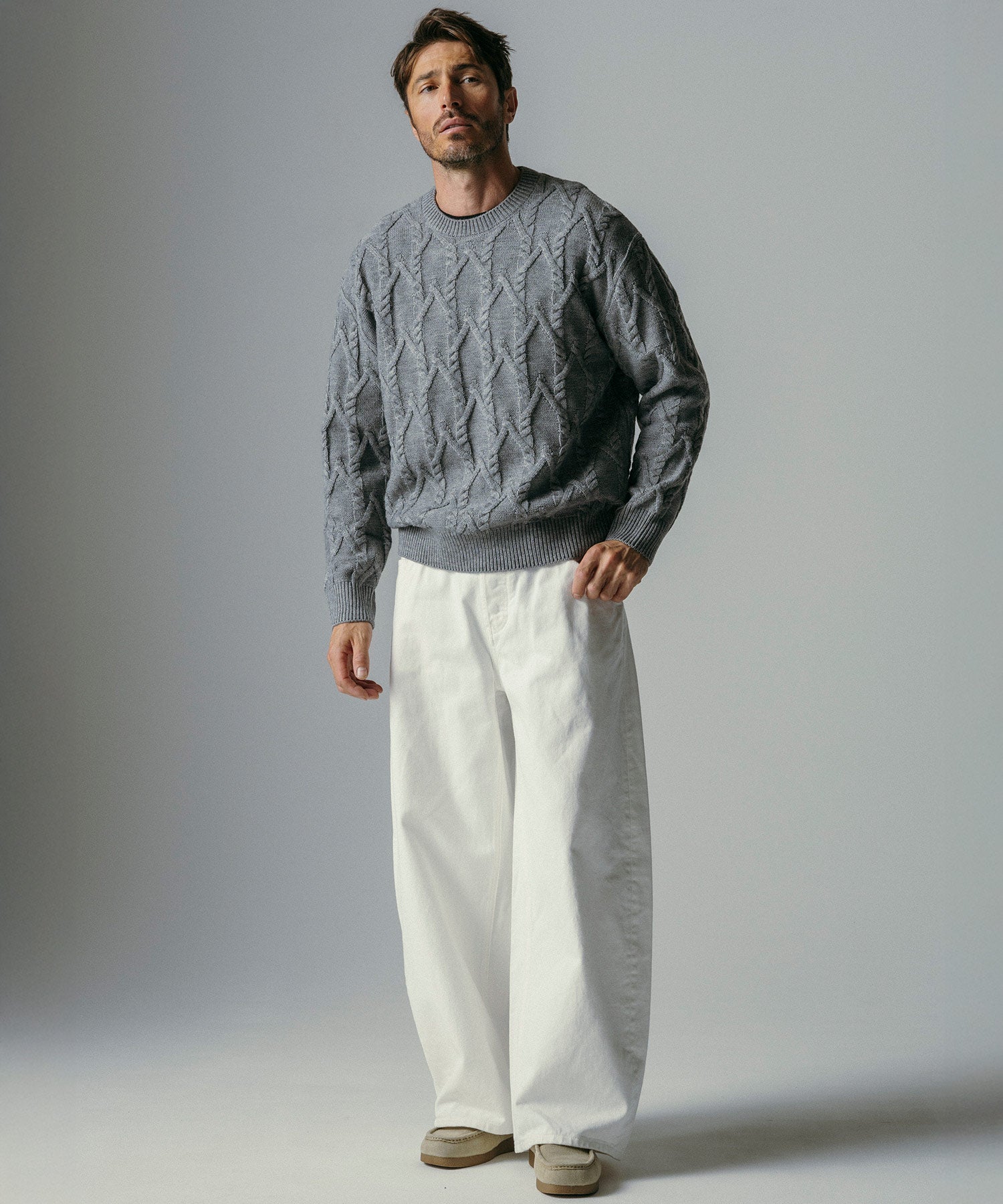 ハイウエスト バルーンワイドクロップドパンツ