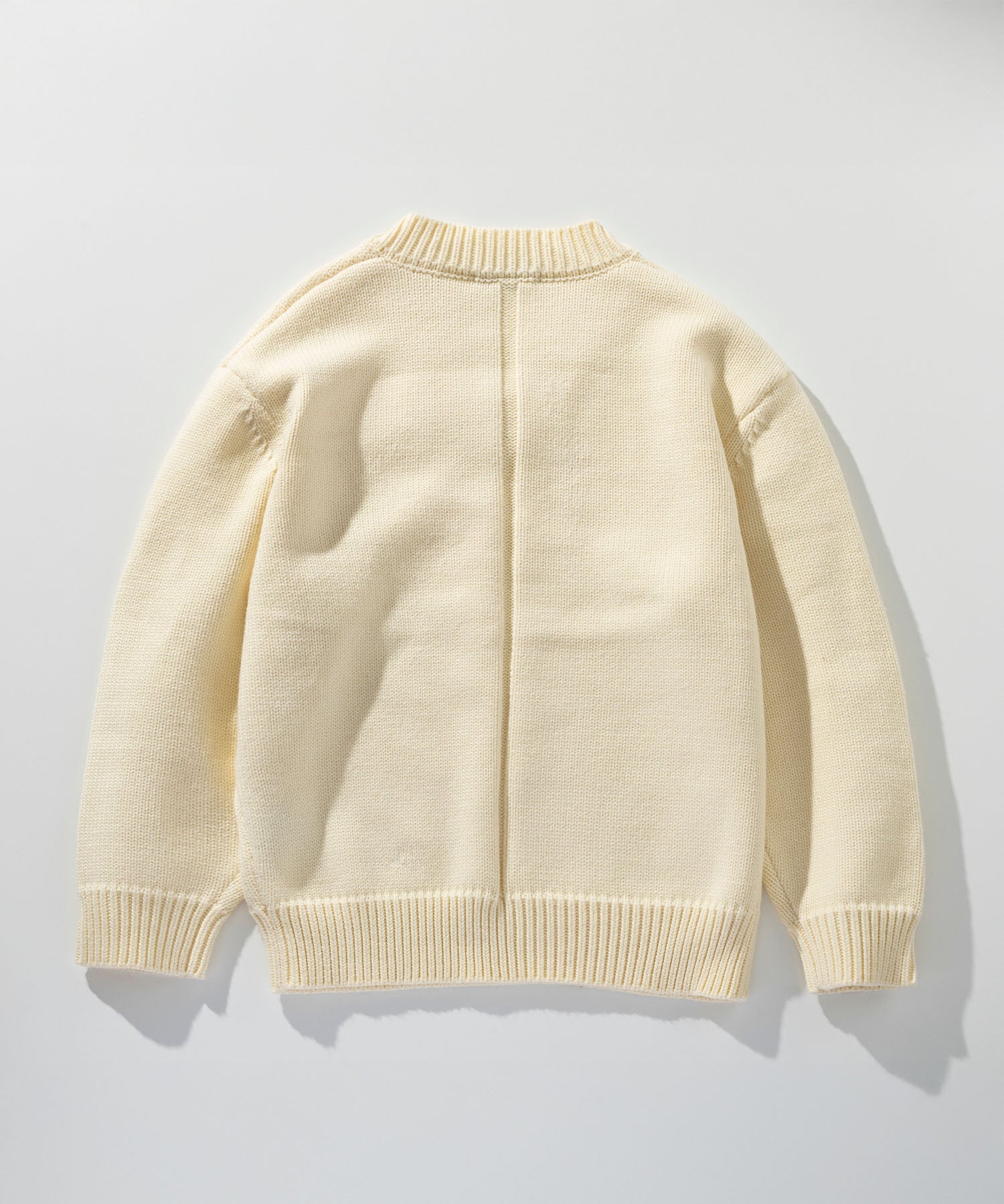 【12月上旬お届け予約商品】畦編み Vネック ジップアップニットプルオーバー