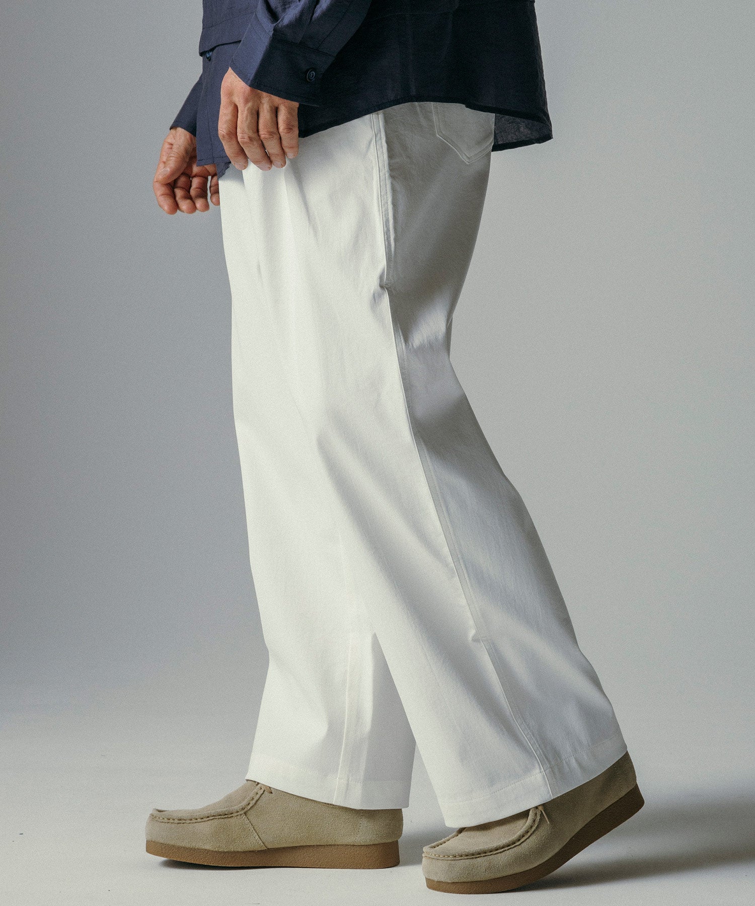 ハイウエスト ワンプリーツワイドパンツ